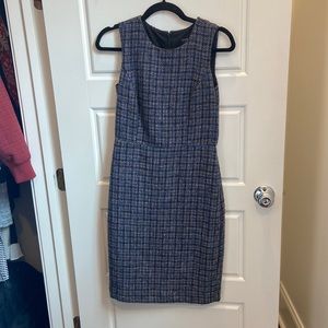 Banana Republic Blue, White, and Black Tweed Dress